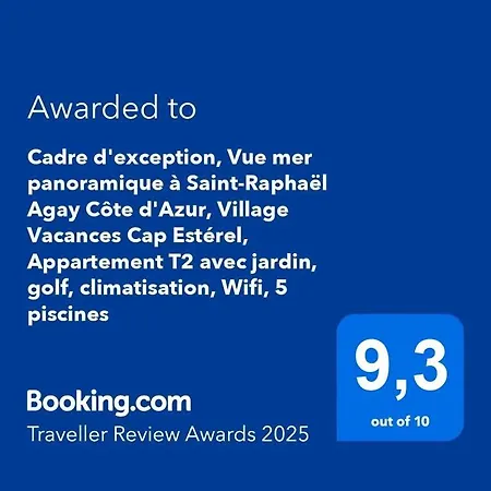 Апартаменты Dans Un Cadre D'exception, Vue Panoramique A Agay Cote D'azur, Village Cap Esterel, 2 Chambres, Avec Jardin, Golf, Climatisation, Wifi, 5 Piscines Сен-Рафаэль